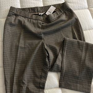 NWT J Jill Black/Tan Plaid Slim Leg Pants Size Large(14)